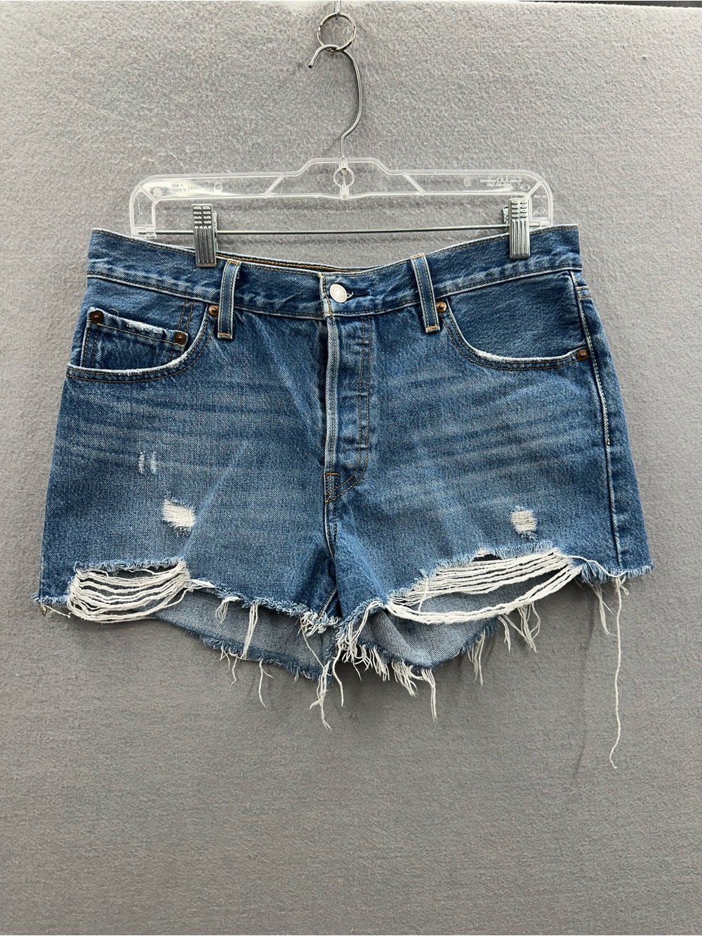 LEVI'S 501 High Rise Distressed Denim Jean Shorts Women's W29  Y2K  Cut Off  EUC